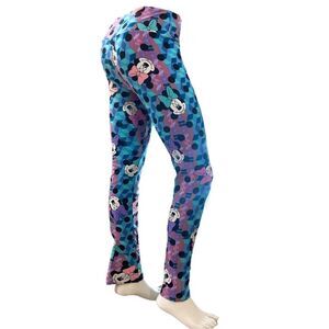 LuLaRoe Disney Minnie Mouse Leggings OS Blue Pink Geometric Buttery Soft